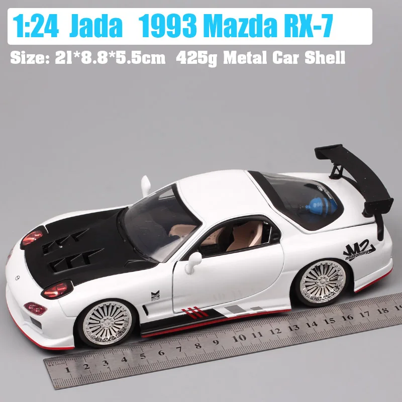 Jada 1:24 scales classic 1993 the Mazda RX-7 FD sports Diecasts & Toy Vehicles RX7 race car model Metal miniature children gift