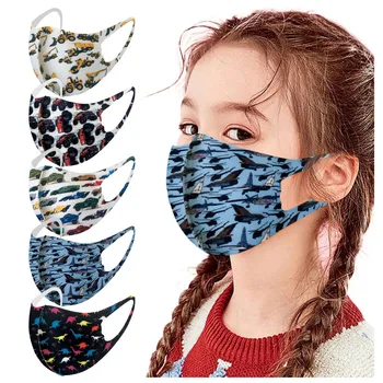 

Kids Face Mask Ice Silk Cartoon Car Cycling Running Dustproof Windproof Protective Washable Mask Casual Reusable Face Masks Lot