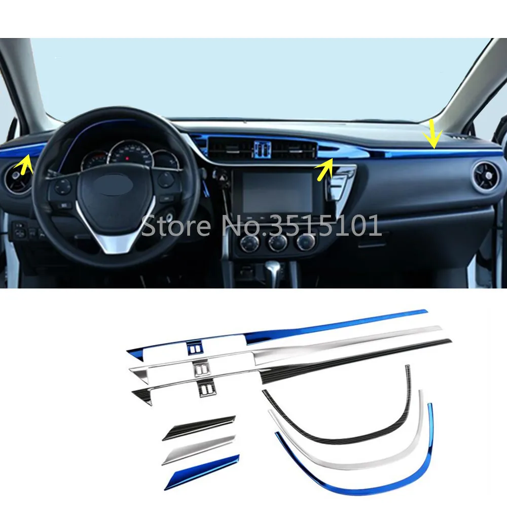 

Car Cover Trims Stainless Steel Middle Console Control Dashboard Instrument Panel 3pcs For Toyota Corolla Altis 2017 2018 2019