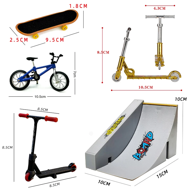 Finger Skateboard Kit Finger Bike BMX Mini Two Wheel Scooter Board Skate Fingers Sport Training Props Ramps Skate Park Toys finger skateboard toys fingerboard set finger bike toys bike toys