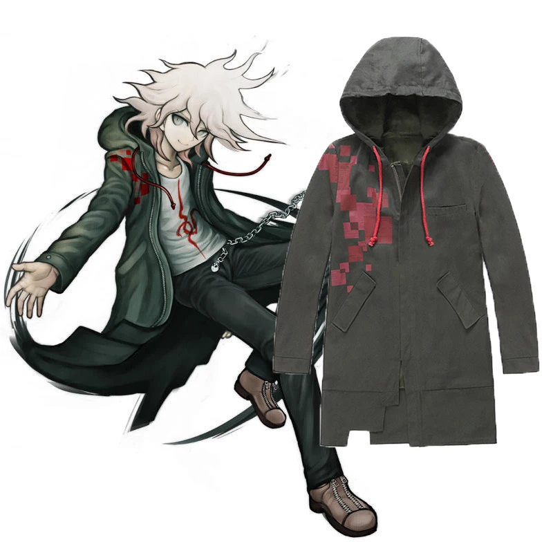 Супер Danganronpa 2 Косплей Костюм Komaeda Nagito Косплей Костюм Dangan Ronpa Хэллоуин Карнавал вечерние Косплей Аниме пальто