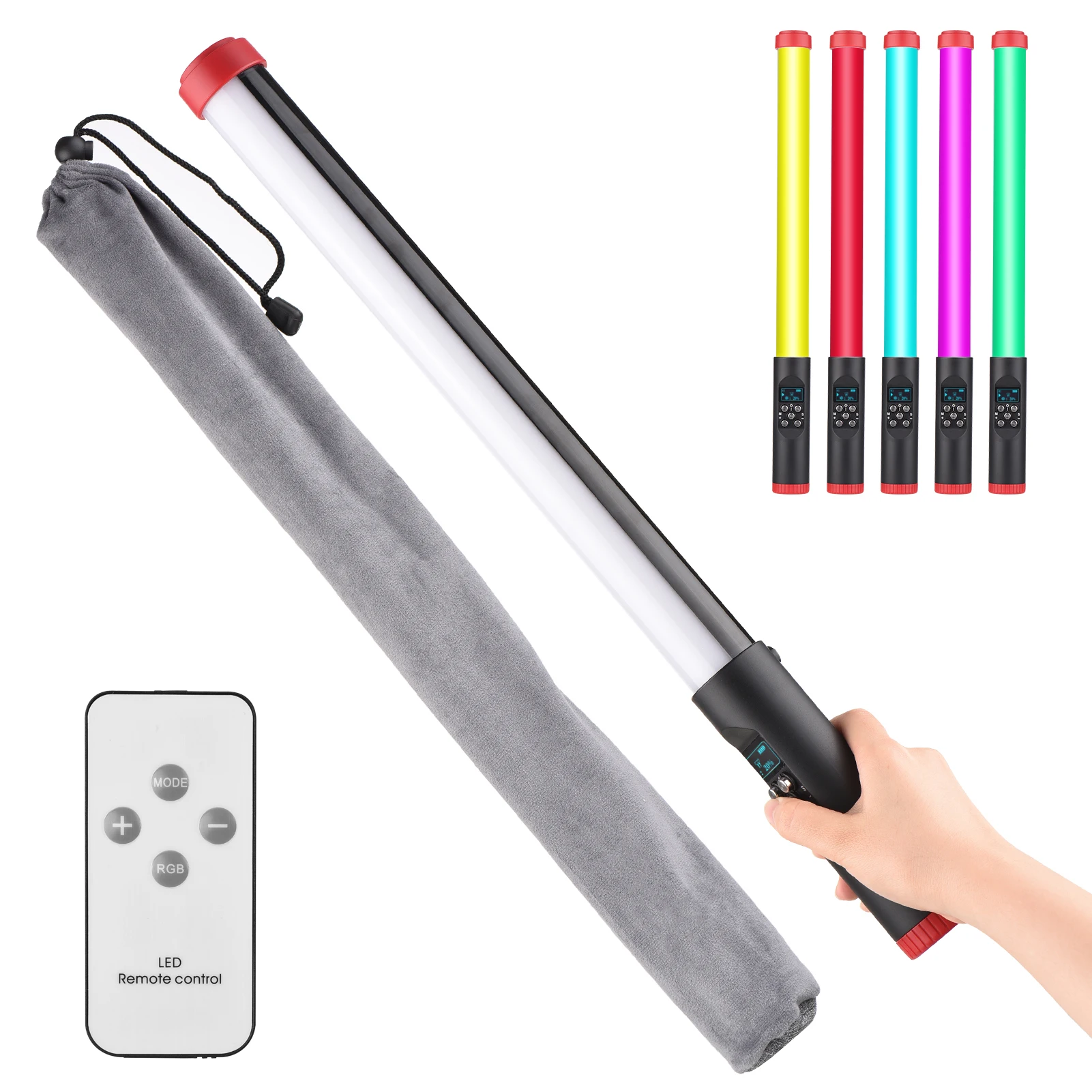 Handheld RGB LED Light Wand IPX8 30m Waterproof 3000K-6000K Tube 5 Lighting Modes with Remote Control for Vlog Live Stream | Электроника