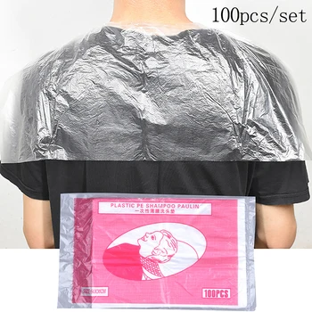 

100Pcs/pack Disposable Hair Salon Hair Cleaning Shawl Waterproof Hair Washing Pad Clear Shampoo Bags Capes