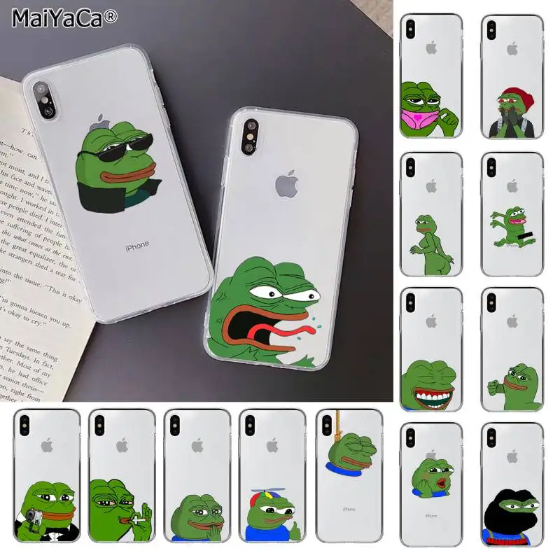 Чехол для телефона MaiYaCa Sad Frog pepe meme с красивыми рисунками iphone SE 2020 11 pro XS MAX 8 7 6 6S Plus X 5