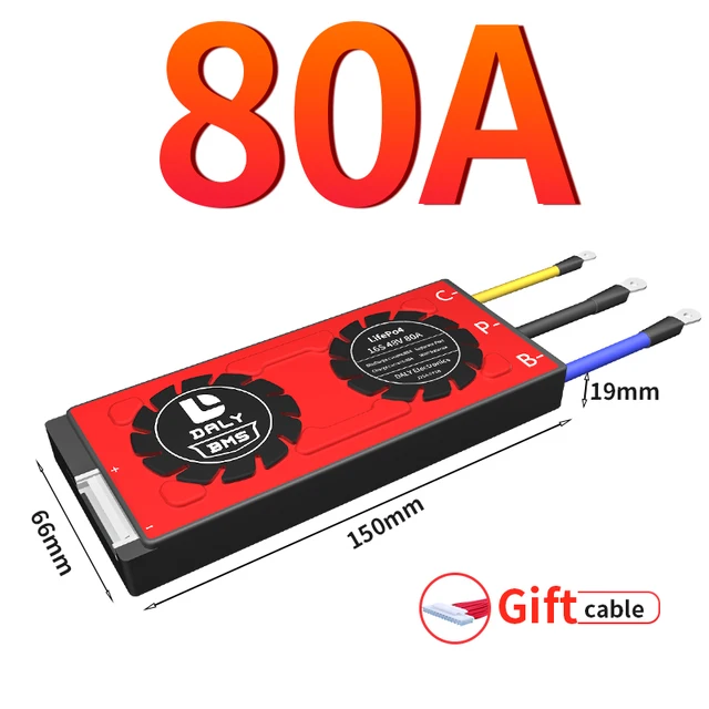 Daly BMS Li-Ion LiFePO4 BMS 3s-24s 12V 24v 36V 48V 60V 72V 29,6 in15A 20A 30A 40A 50A 60A 80A 100A 120A 150A Lithium battery BMS 80A separate
