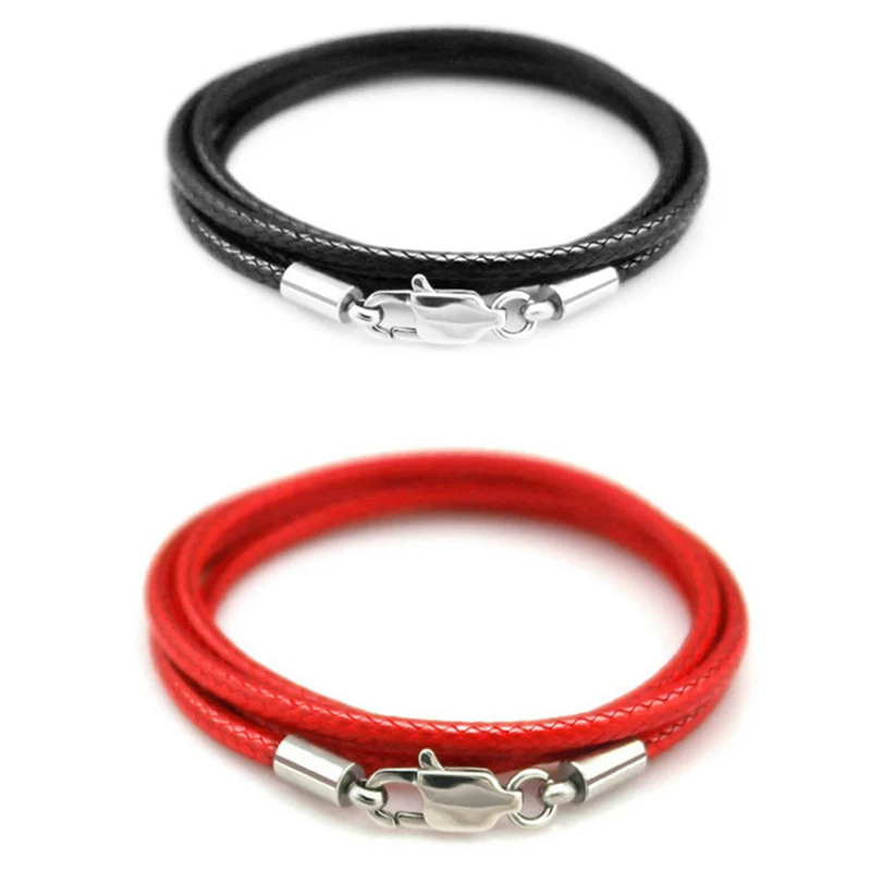 

Ожерелье-чокер женское кожаное, колье из веревки с застежкой из нержавеющей стали, цвет красный/черный/кофе, ювелирное изделие