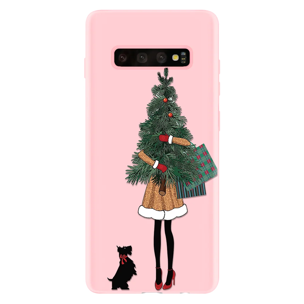 sdheigou Рождество чёрный; коричневый волос для мам и дочек, чехол для Coque samsung Galaxy S8 S9 S10 S6 S7 Edge Plus S10e J5 J7 J4 J6 плюс чехол - Цвет: sdheigou