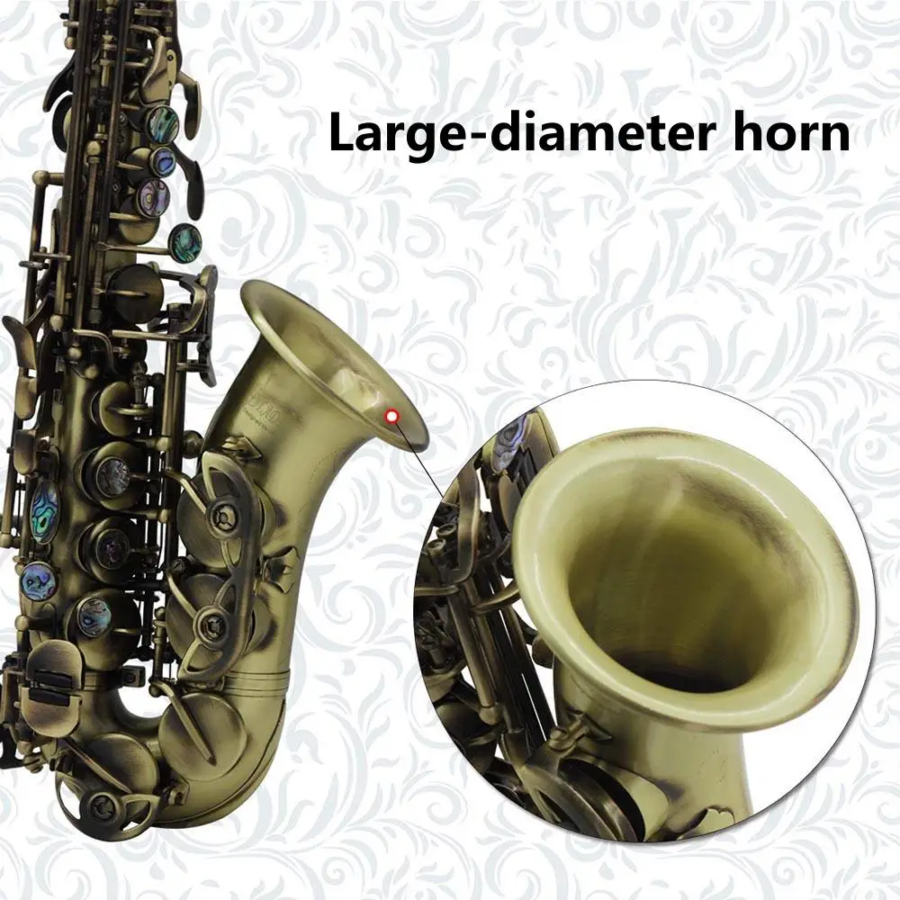 SLADE Retro-Sopransaxophon, professionelles Holzblasinstrument, Messingmaterial, Bb B, flaches Saxophon mit Musikinstrumentenzubehör – Detail 5