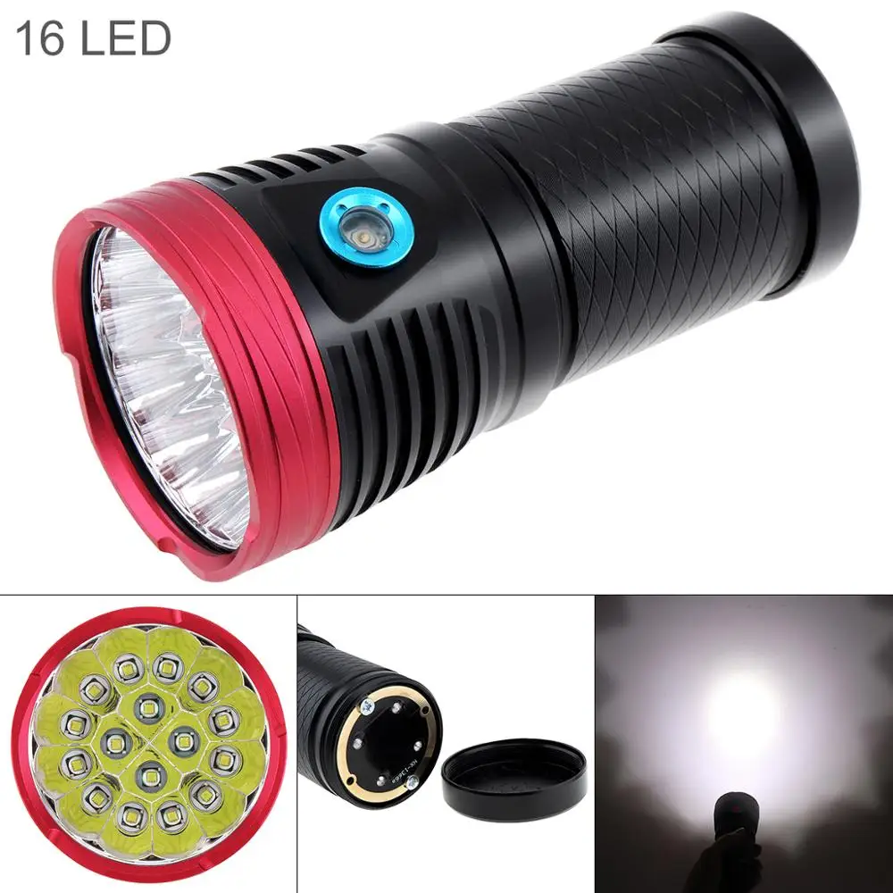 

16 XML-T6 LED 8000LM Ultra Bright Waterproof Flashlight Torch 4 Modes Light By 18650 Rechargeable Battery for Hungting Fishing