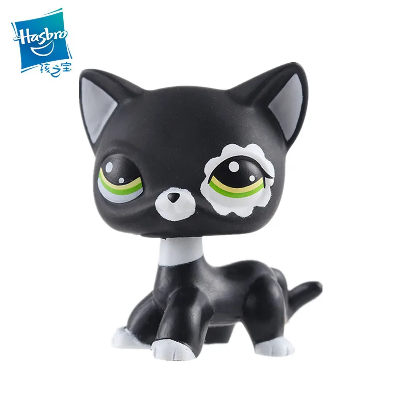 Lps настоящая редкая Pet Shop Lps подставка для игрушки Маленькая короткая шерсть кошка желтая черная старая оригинальная Собака Такса собака
