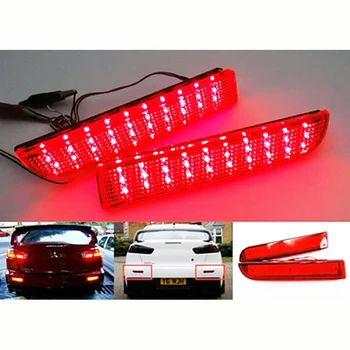 

For Mitsubishi Lancer Evo X Outlander Red Lens Bumper Reflector LED Tail Brake Stop Light