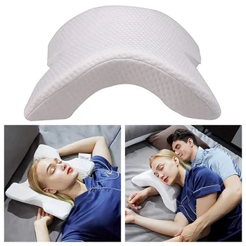 

Arch U-Shaped Curved Memory Foam Sleeping Neck Cervical Pillow With Hollow Design Arm Rest Hand Pillow For Couple Side Sleepers