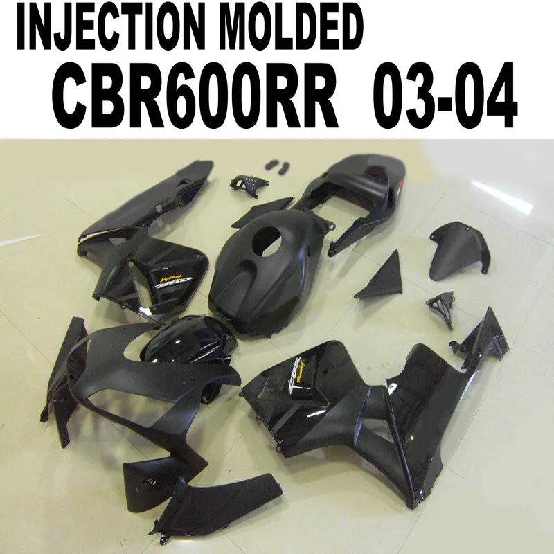 Пользовательская наклейка обтекатель комплект для Honda CBR 600 RR 2003 2004 03 04(матовый черный) Обтекатели CBR 600RR UX48