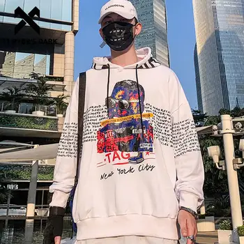 

11 BYBB'S DARK Fashion Cool Boy Letter Printed Hoodies Men Harajuku Casual Cotton Hooded Sweatshirts Hip Hop Pullover Streetwear