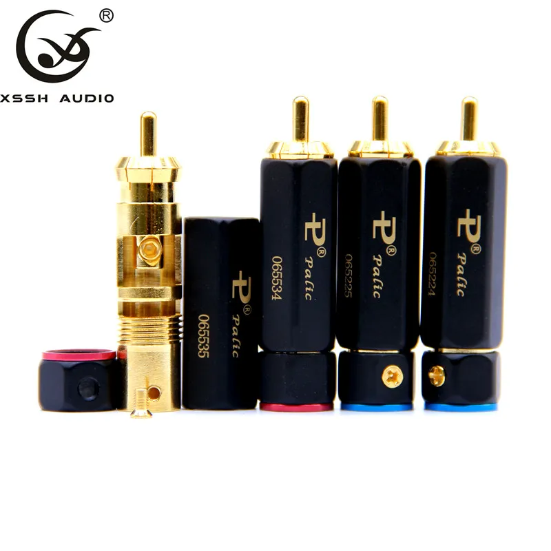 4 шт. XSSH позолоченный HIFI RCA штекер Hi-end самоблокирующийся A/V разъем для Diy аудио кабель
