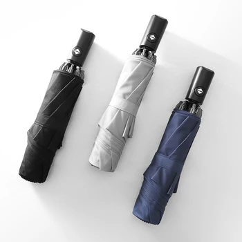 

Reverse Umbrella Automatic 3 Folding Big Umbrella Inverted Windproof Black Coating Sun Umbrellas Men Business Rain Umbrellas
