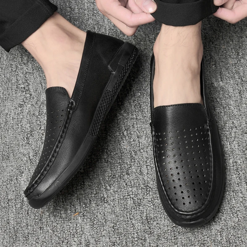 

AURONET Luxury Fashion Leather Loafers Men Business Wedding Shoes Zapatos De Hombre De Vestir Formal Celebrity Driving Men Shoes