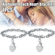 Женский браслет с гравировкой 26 букв, оригинальные подвески, браслет из нержавеющей стали, ювелирные изделия, подарки J55