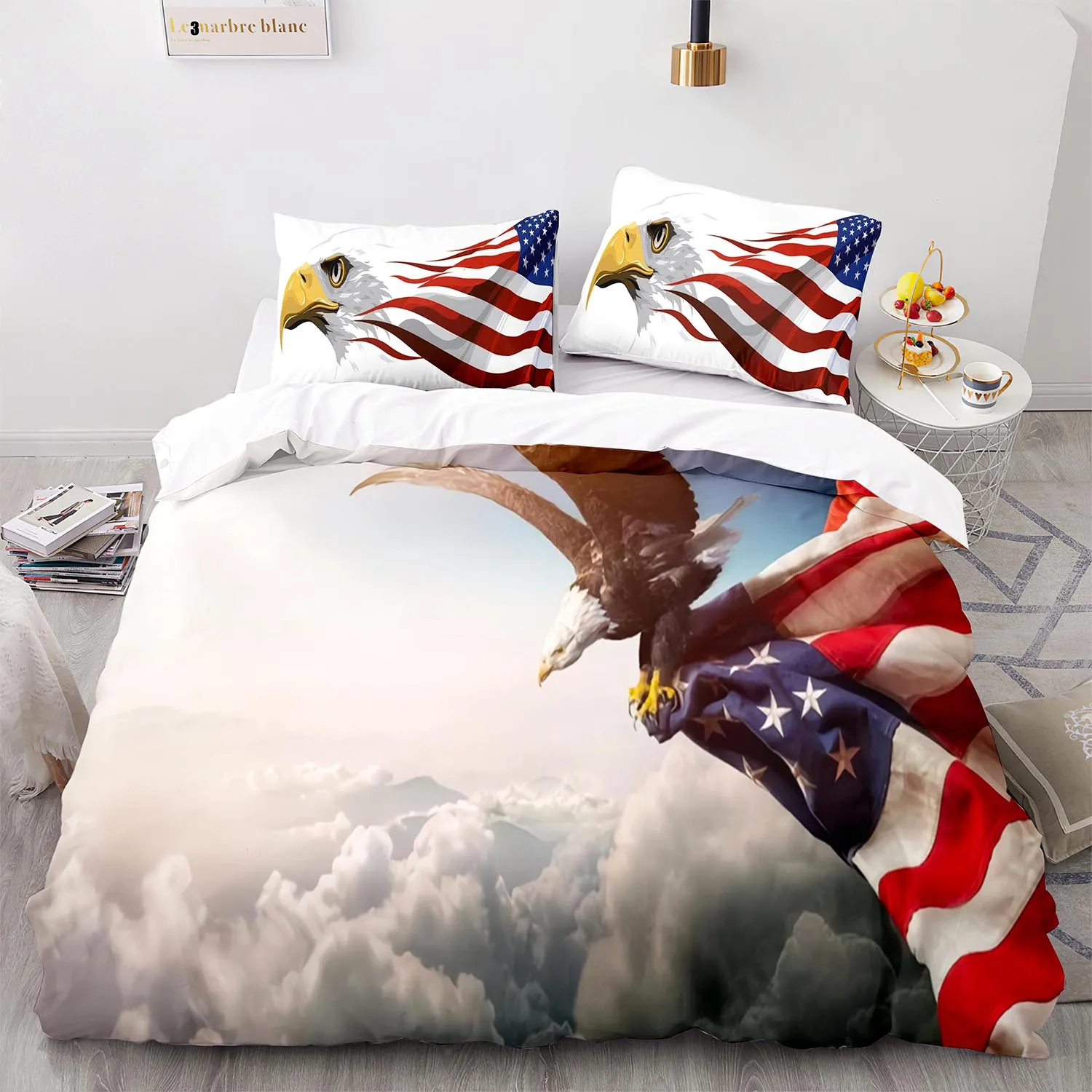 New USA Flag Bedding Set Single Twin Full Queen King Size United States Bed Sets American Aldult Kid Bedroom Duvetcover 04 | Дом и сад