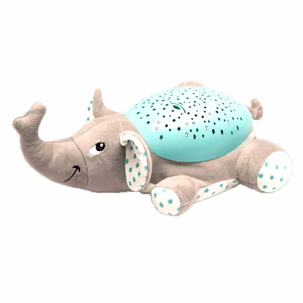Милый дизайн светодиодный Ночной Светильник проектор звезд детские игрушки для детей спать с красочными светильник светящаяся музыкальная лампа с животными игрушки - Цвет: Elephant