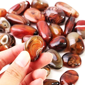 

50/100g Mini Natural Agate Crystal Rolling Stone Silk Agate Mineral Specimen Polishing Reiki Healing Decorative Art Collection
