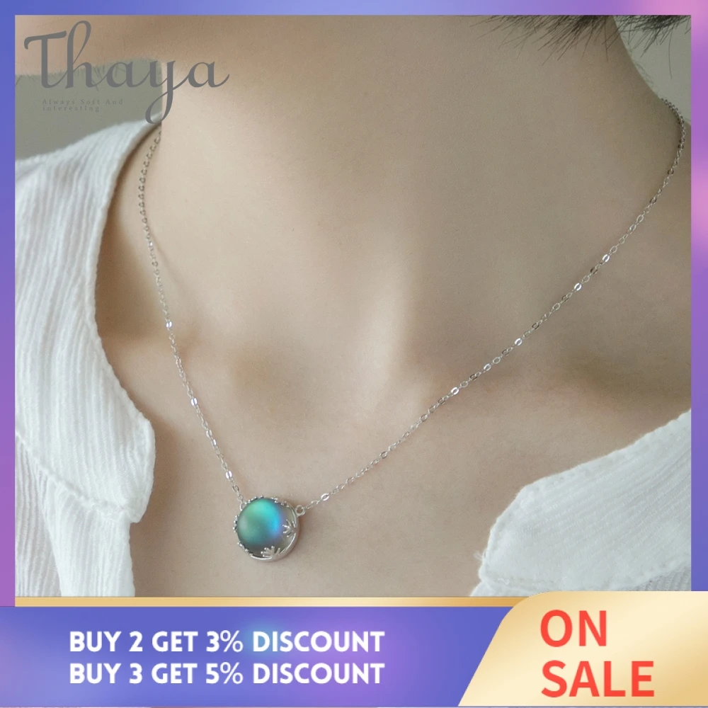 Дешево Thaya Aurora, ожерелье, Halo, кристалл, драгоценный камень, s925 серебро, масштабный светильник, лес, женский кулон, ожерелье, элегантные ювелирные изд...