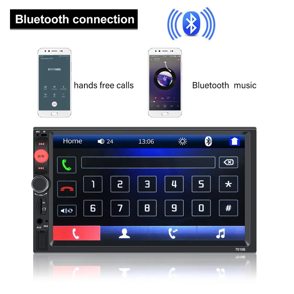 Авторадио 2 din общие модели 7 ''дюймовый ЖК сенсорный экран Bluetooth автомобильный Радио плеер аудио aux Поддержка камеры заднего вида 7010b