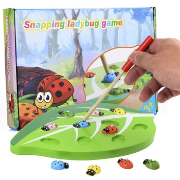 

Education Game Wooden Toys Magnetic Stick Catch Worm Baby Desktop Parent-child Develop Interactive Montessori Math Toys