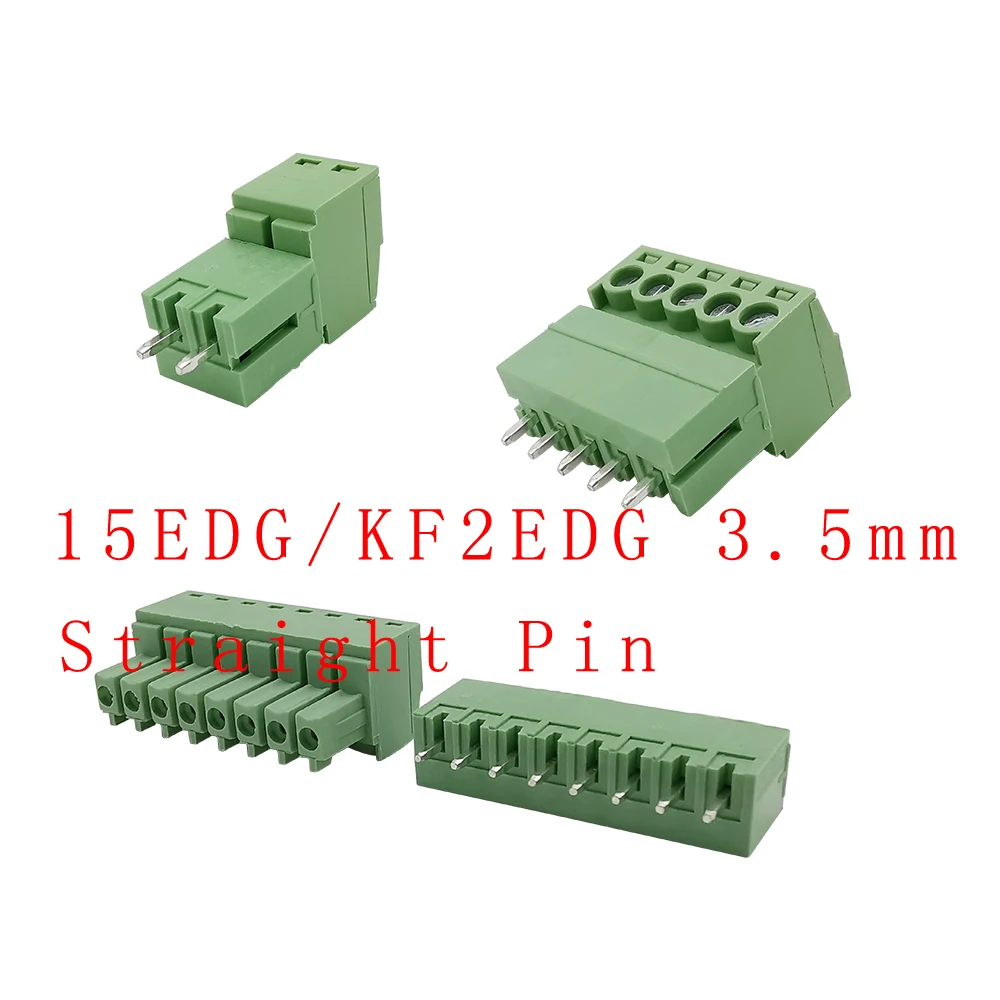 5 пар 15EDG 3 5/Φ PCB винтовой клеммный блок разъем штырь прямой игольчатый 2/3/4/5/6/7/8/9/10/12