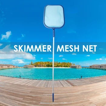 

Durable Swimming Pool Fine Mesh Skimmer Practical Multi-functional Salvage Net Catcher Bag + 5pcs Section Pole Rake
