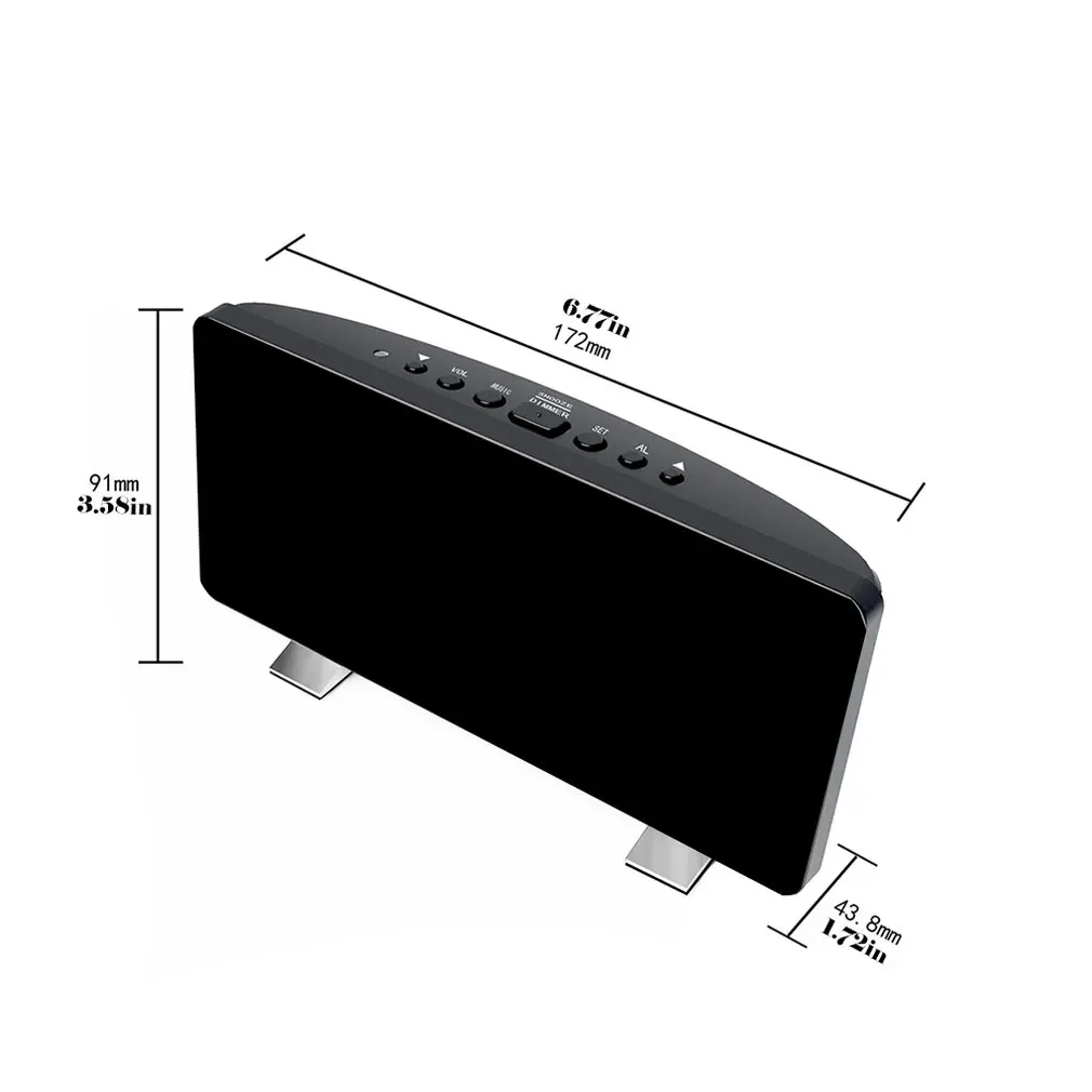 Led Radio Alarm Clock Creative Snooze Electronic Clock Desk Clock Bedroom Office Usb Charging Alarm Clock