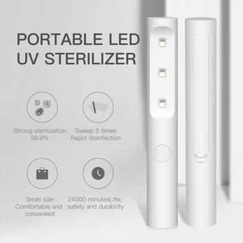 

Handheld Ultraviolet Wand Germicidal Light Portable UV light USB Rechargeable UVC Sterilizing lamp Disinfection Stick for home