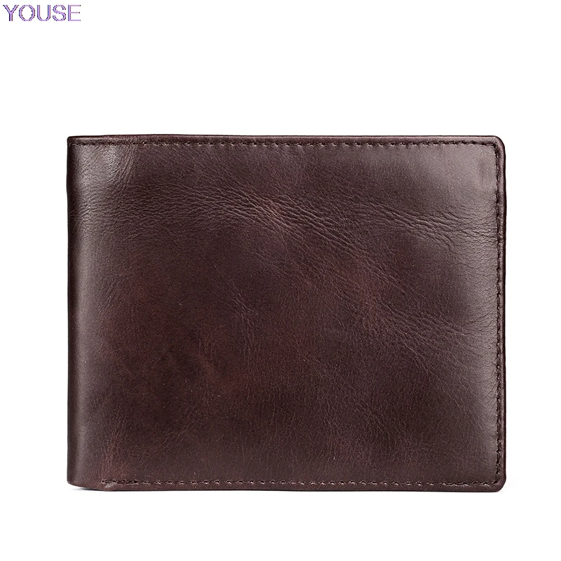 

Leather Wallet Men Leather Wallet Retro Casual Short Oil Wax Leather Wallet Card Bit More