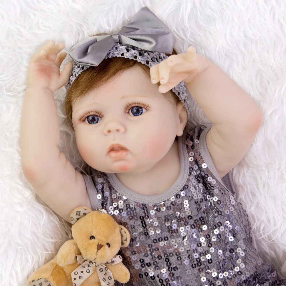 55 см Bebes Reborn Baby Doll Toys выглядит красивый Силикон виниловые куклы для девочек с