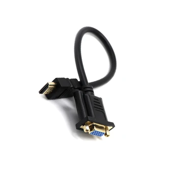 

Cable HDMI to VGA D-SUB 15 Pin Digital Audio Video AV Converter Cable Connector Gold Plated 30cm HDMI Male to VGA Female Adapte