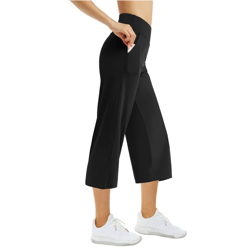 Flare Yoga Capris Pants Women High 