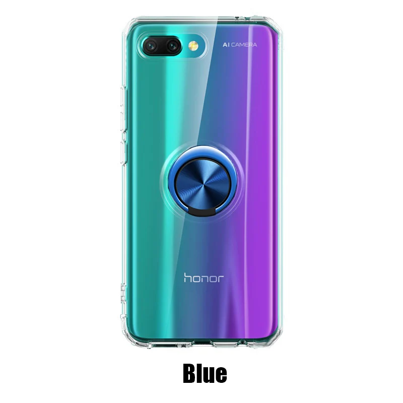 Роскошный противоударный мягкий чехол с держателем для huawei Honor 10, полный Чехол для huawei Honor 10, чехол с магнитным кольцом