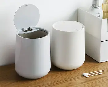 

Desktop Trash Can Garbage Classification Rubbish Bin Dustbin Press Table Waste
