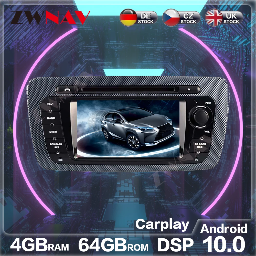 

Android 10.0 4GB+64GB Car Radio GPS Navigation DVD Player For SEAT IBIZA 2009-2013 Auto Stereo Head Unit Multimedia Player ISP