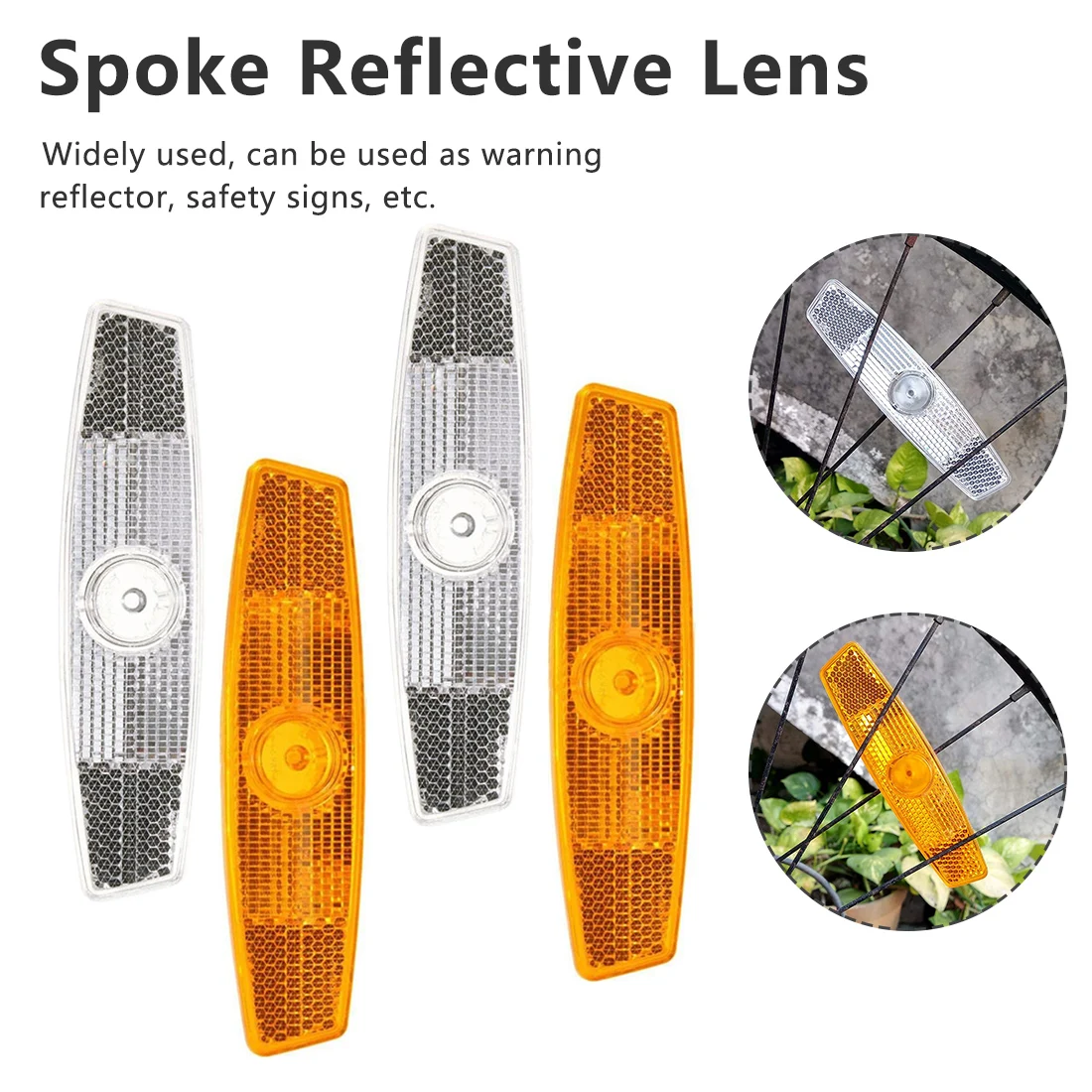 Discount 1Pair Bicycle Spoke Reflective Sheet Bike Wheel Lamp Safety Spoke Reflector Reflective Mount Clip Warning Lights 3