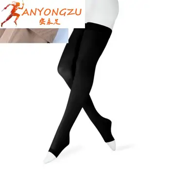 

2pcs=1pair 20-30 mmHg Medical Therapy Compression Stockings For Women Men Nurses prevent Varicose Veins Pregnancy Open toe 4XL