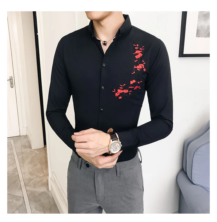 Рубашка барокко с кисточками мужские Camicia Barocco мужские Клубные наряды мужские рубашки черные Camisa Social белые свободные рубашки Весна