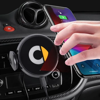 

Automatic Clamping QI Wireless Car Charger Mount Infrared Sensor Fast Charging Holder For Smart 451 453 fortwo forfour