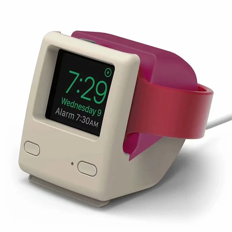 Ретро силиконовая подставка-держатель для Apple Watch Series 1/2 38 мм 42 мм зарядная док-станция Настольный держатель умные аксессуары - Цвет: White
