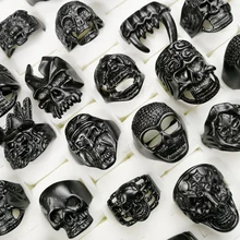 5 шт., новинка, крутые мужские кольца с черепом и скелетом, готические, байкерские, мужские кольца в стиле рок, панк, вечерние, опт, ювелирные изделия, много, высокое качество, LR4107