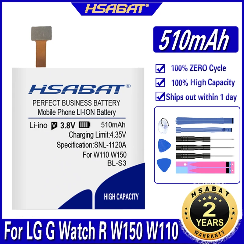 Аккумулятор HSABAT BL-S3 BL S3 510 мач для LG G Watch R W150 W110 BLS3 | Мобильные телефоны и аксессуары