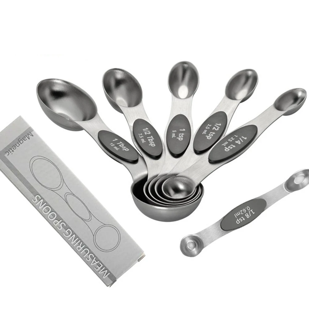6pcs Double Headed Measuring Spoon Multicolor Measuring Cup Set for Bakery Stainless Steel Ingredients Seasoning Scoop 6pcs Double Headed Measuring Spoon Multicolor Measuring Cup Set for Bakery Stainless Steel Ingredients Seasoning Scoop