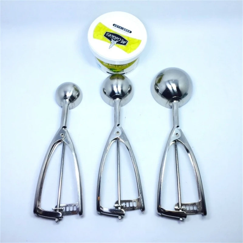 Stainless Steel Ice Cream Scoop Tool Cookie Scoop Icecream Spoon Kitchen Gadgets Sticks Mashed Potatoes Watermelon Spoon 1P ice cream scoop