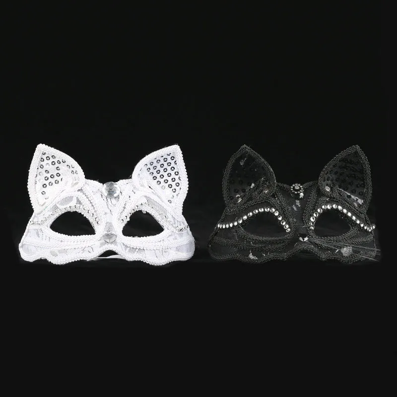 Маска на Хэллоуин женские сексуальные черные блестящие Необычные кошачьи Кружевные маски для глаз косплей маски венецианских маскарадов Deguisement Femme@ 45
