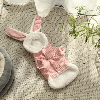 

Dog Clothes Cute Rabbit Ears Pet Jacket Warm Corduroy Lamb Wool Coat Soft Thickening Pet Coat Clothing for Dogs Pets Supplies